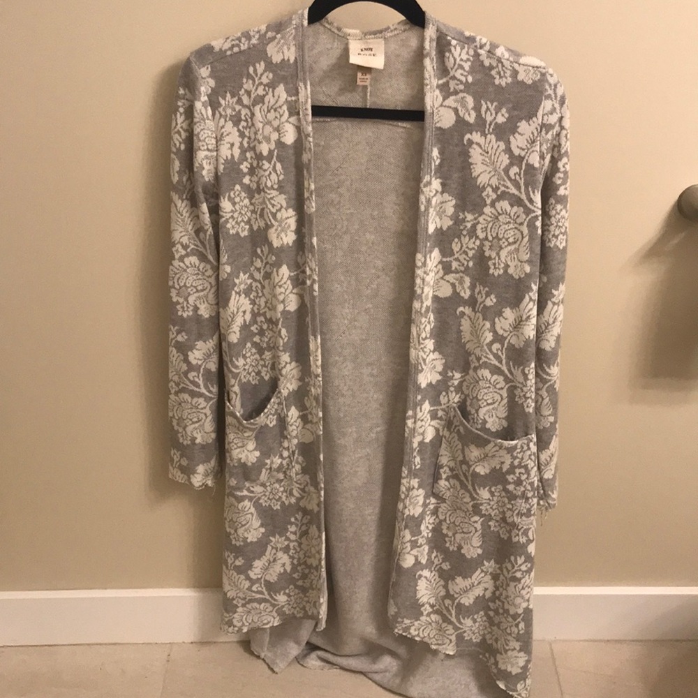 Floral high low cardigan